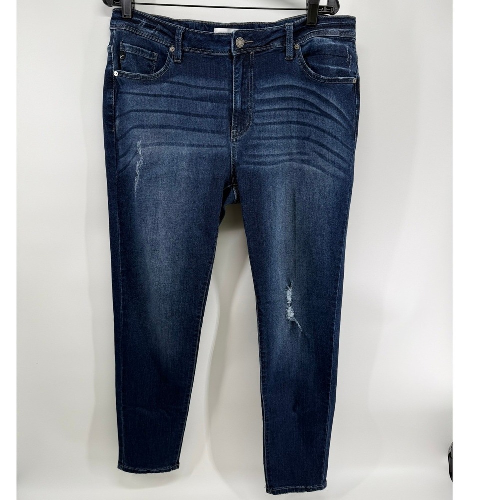 KanCan Jeans Womens 2XL Dark Wash Distressed Skinny Stretch Denim Plus Size|0005